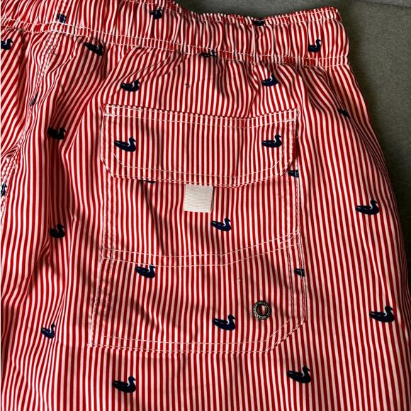 Island Haze Mens Red Stripe Ducks Swim Trunks Cruise Summer Beach New XXL - Picture 4 of 5